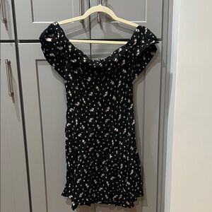 Reformation Elegant Black Floral Dress